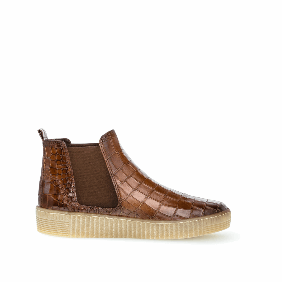 Whisky Kroko Chelsea Sneaker Gabor | Exclusif